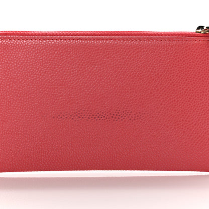 Chanel Caviar CC Classic Zip Pouch Coral 8 of 8
