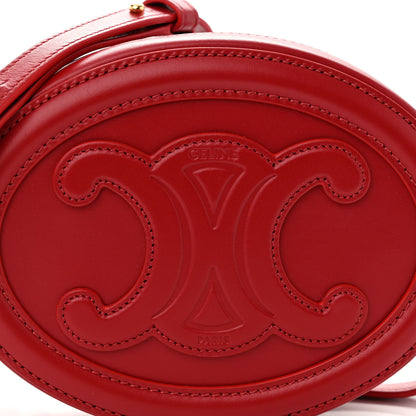 Celine Smooth Calfskin Cuir Triomphe Oval Purse Crossbody Red 8 of 10