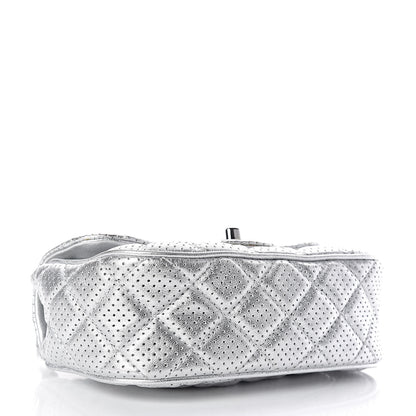 Chanel Metallic Lambskin Perforated Mini Rectangular Flap Silver 4 of 10