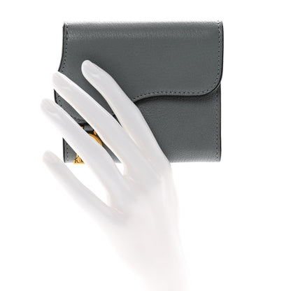 Christian Dior Goatskin Saddle Lotus Wallet Gray 2 of 6
