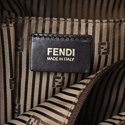Fendi Capra Vitello Saddle Colorblock Large Chameleon Tote Grigio Pietra Fango 5 of 12