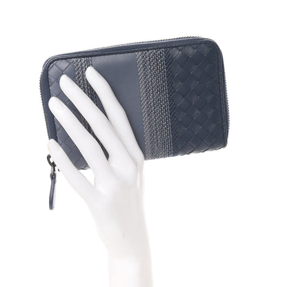 Bottega Veneta Nappa Embroidered Zip Around Wallet Krim Denim 2 of 6