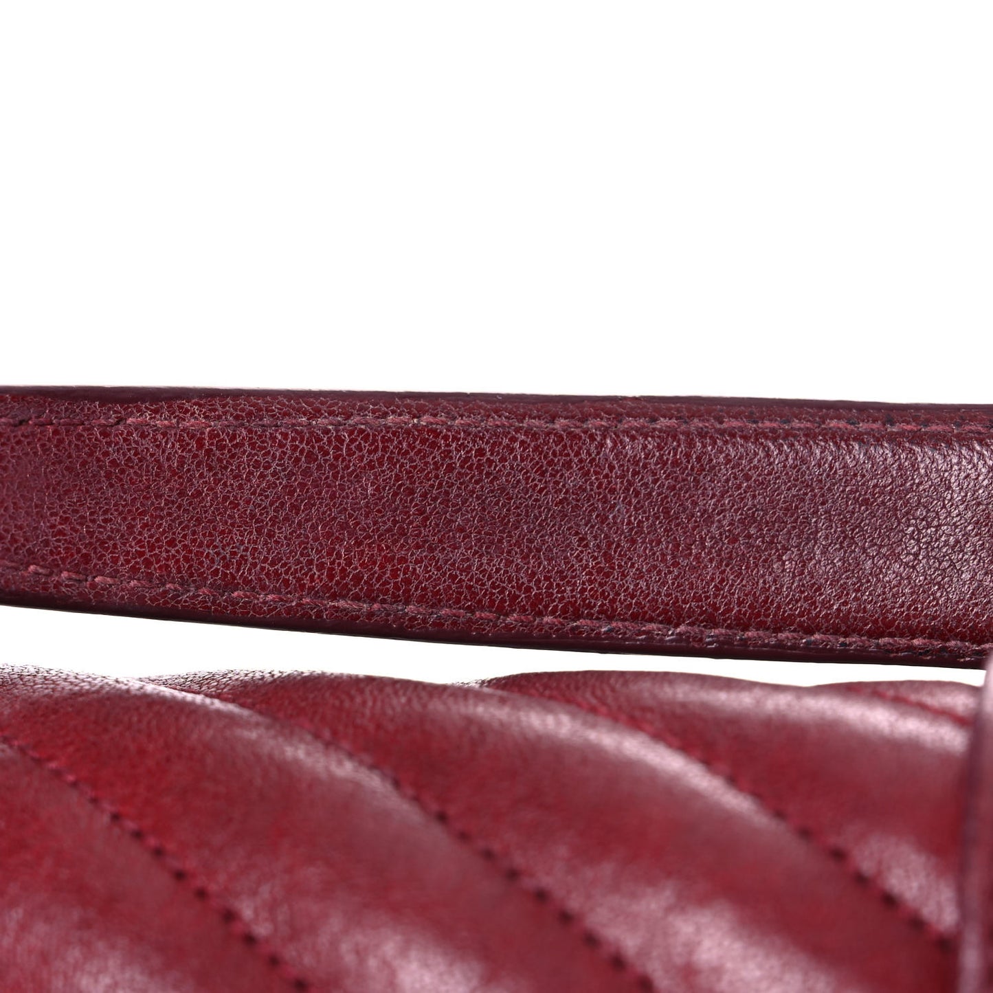 Sheepskin Matelasse Chevron Large College Monogram Satchel Oxblood