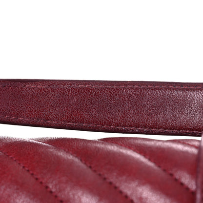 Saint Laurent Sheepskin Matelasse Chevron Large College Monogram Satchel Oxblood 22 of 26