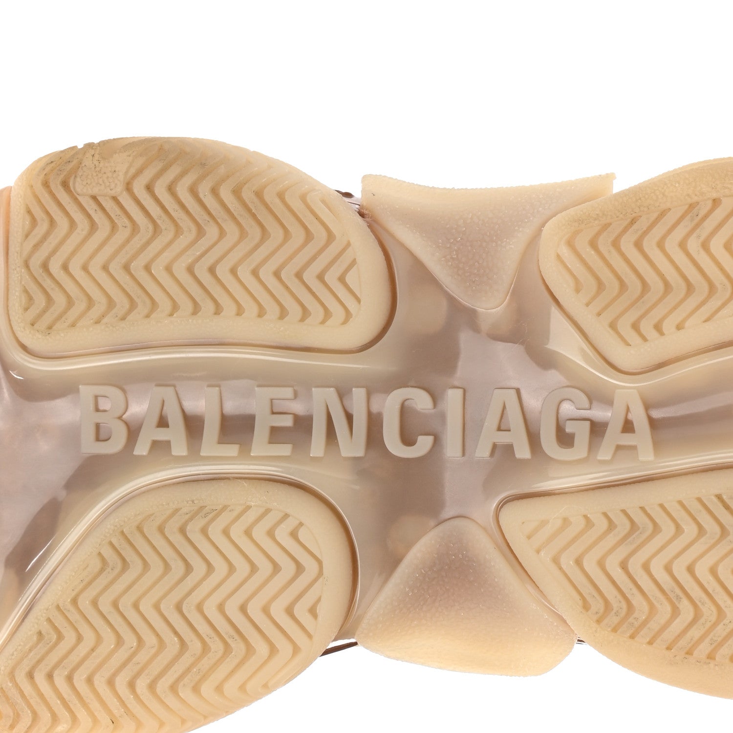 Balenciaga Fabric Mesh Clear Sole Womens Triple S Sneakers 37 Beige 6 of 10