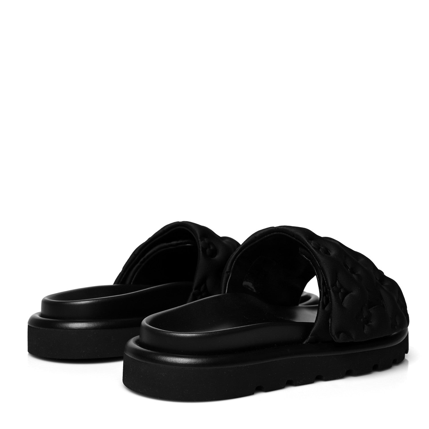 Louis Vuitton Technical Fabric Embossed Monogram Pool Pillow Comfort Mules 38 Black 4 of 9