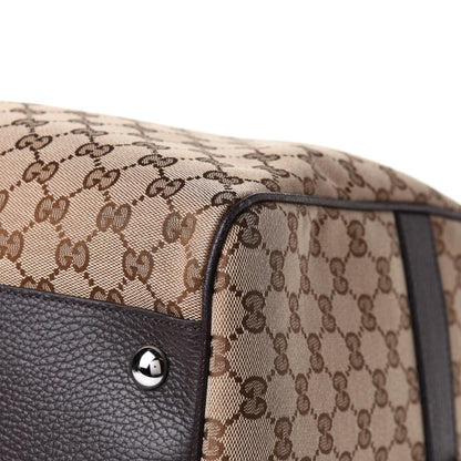 Gucci Monogram Dollar Calfskin Large Boston Duffle Bag Beige Ebony Testa di Moro Marrone Scuro 13 of 13