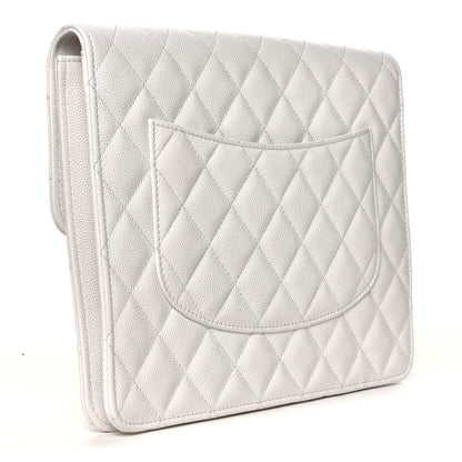 Chanel Caviar Quilted Square Flap Clutch White 3 of 8