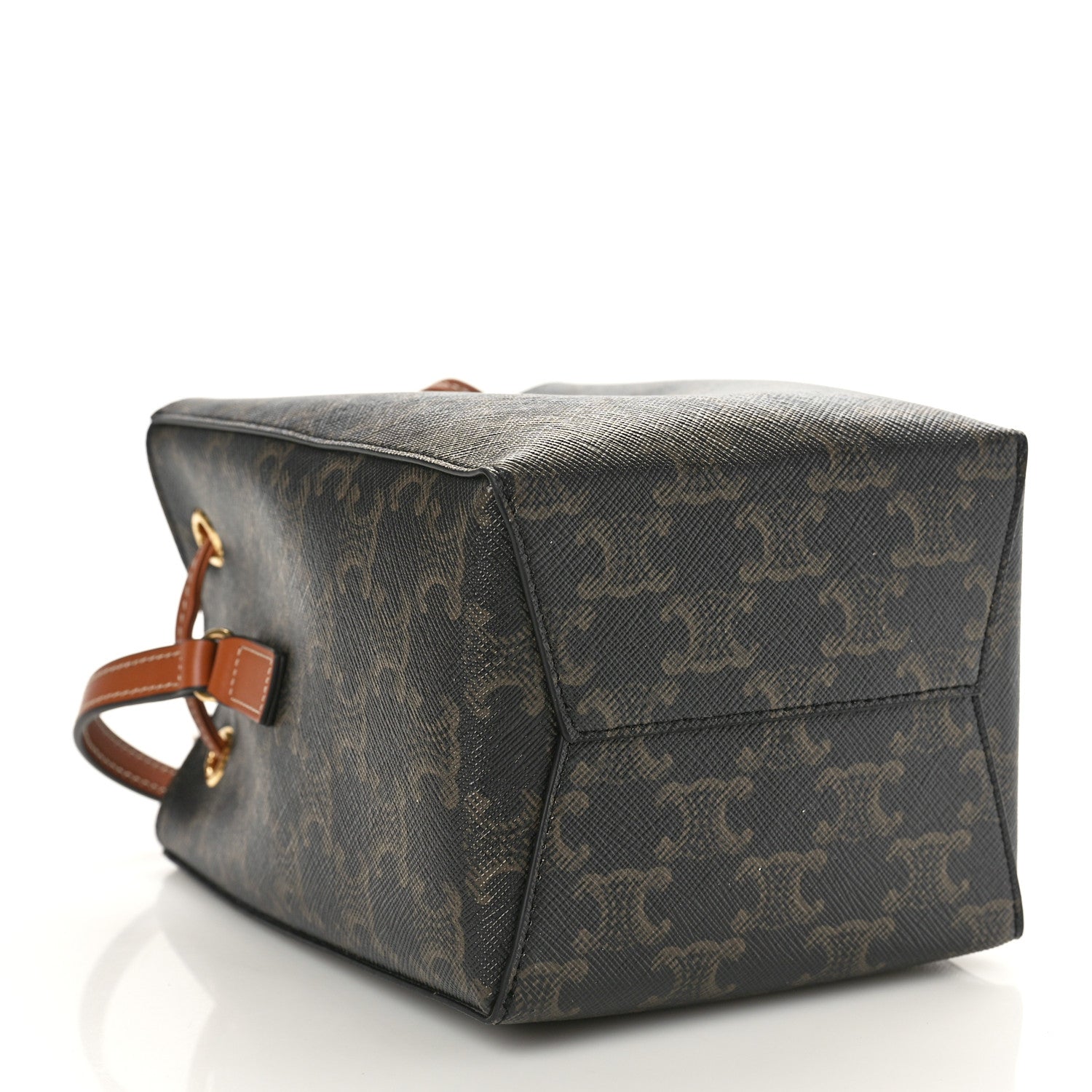 Celine Triomphe Canvas Calfskin Micro Sailor Bag Tan 4 of 10