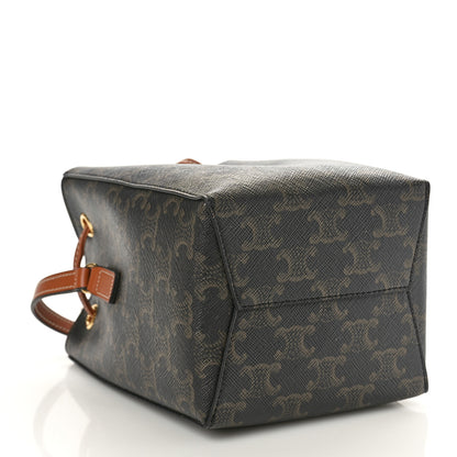Celine Triomphe Canvas Calfskin Micro Sailor Bag Tan 4 of 10