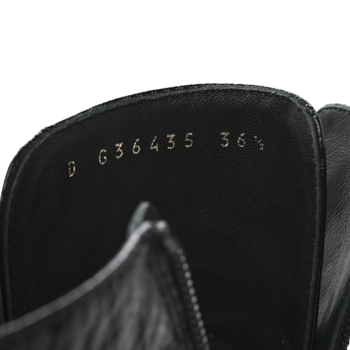Shiny Crumpled Lambskin Lace Up Combat Boots 36.5 Black