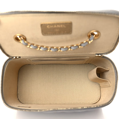 Chanel Lambskin Quilted Small Pearl Crush Vanity Case With Chain Grey 5 of 10