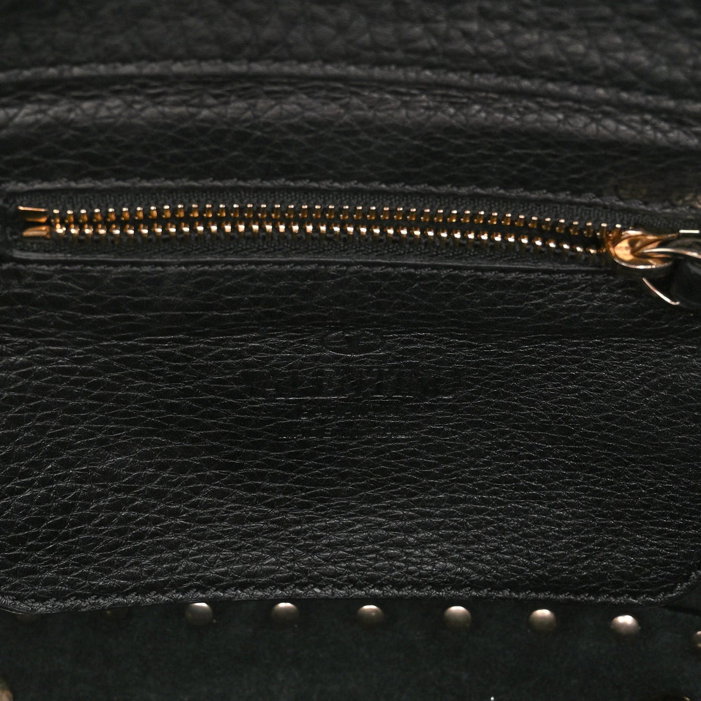 Pebbled Calfskin Mini Rockstud Tote Black