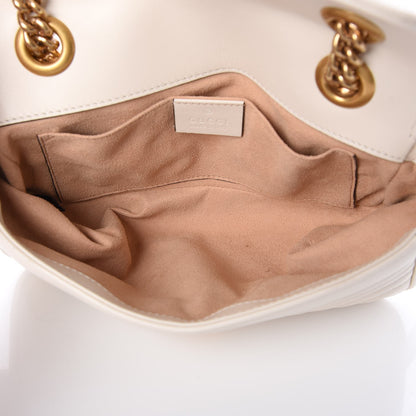 Gucci Calfskin Matelasse Mini GG Marmont Shoulder Bag White 5 of 7
