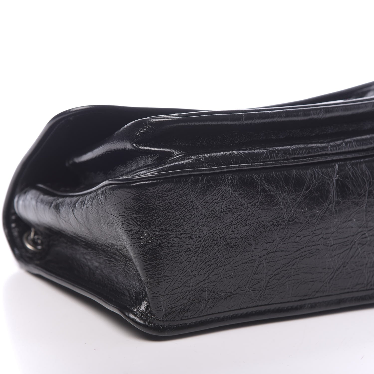 Saint Laurent Crinkled Calfskin Matelasse Monogram Medium Niki Chain Satchel Black 7 of 9
