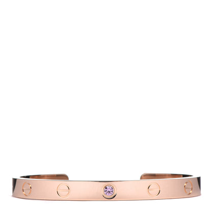 Cartier 18K Pink Gold Pink Sapphire LOVE Cuff Bracelet 17 1 of 4