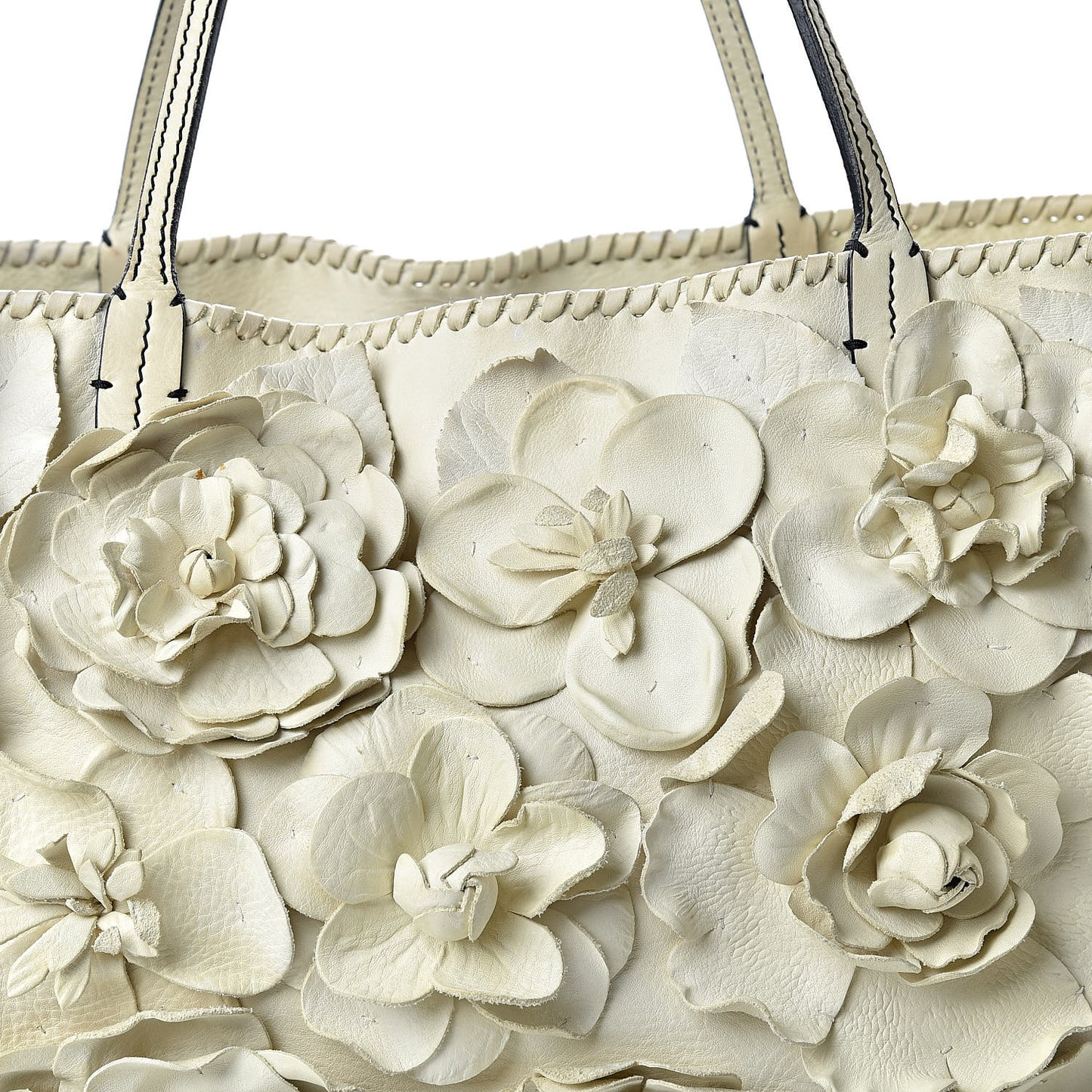 Nappa Floral Tote White