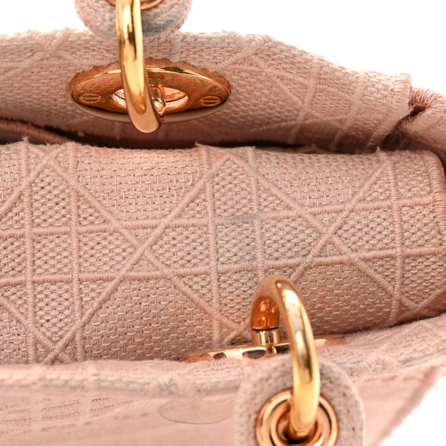 Canvas Embroidered Cannage Medium Lady D-Lite Pink