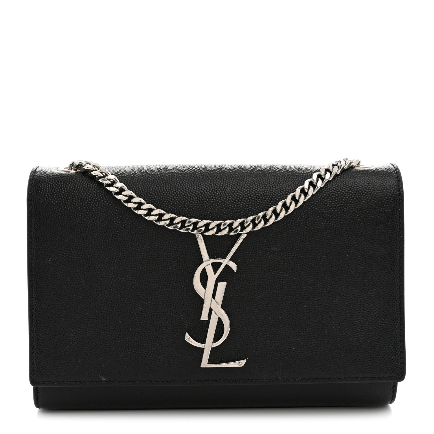 Saint Laurent Grain De Poudre Small Monogram Kate Satchel Black 1 of 14