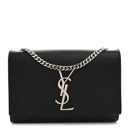 Saint Laurent Grain De Poudre Small Monogram Kate Satchel Black 1 of 14
