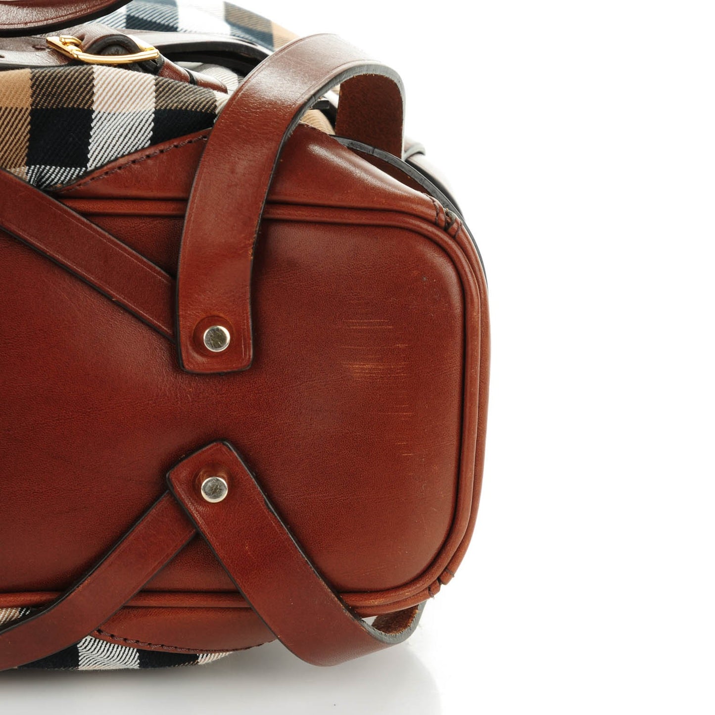 House Check Bridle Calfskin Medium Gosford Hobo Dark Tan