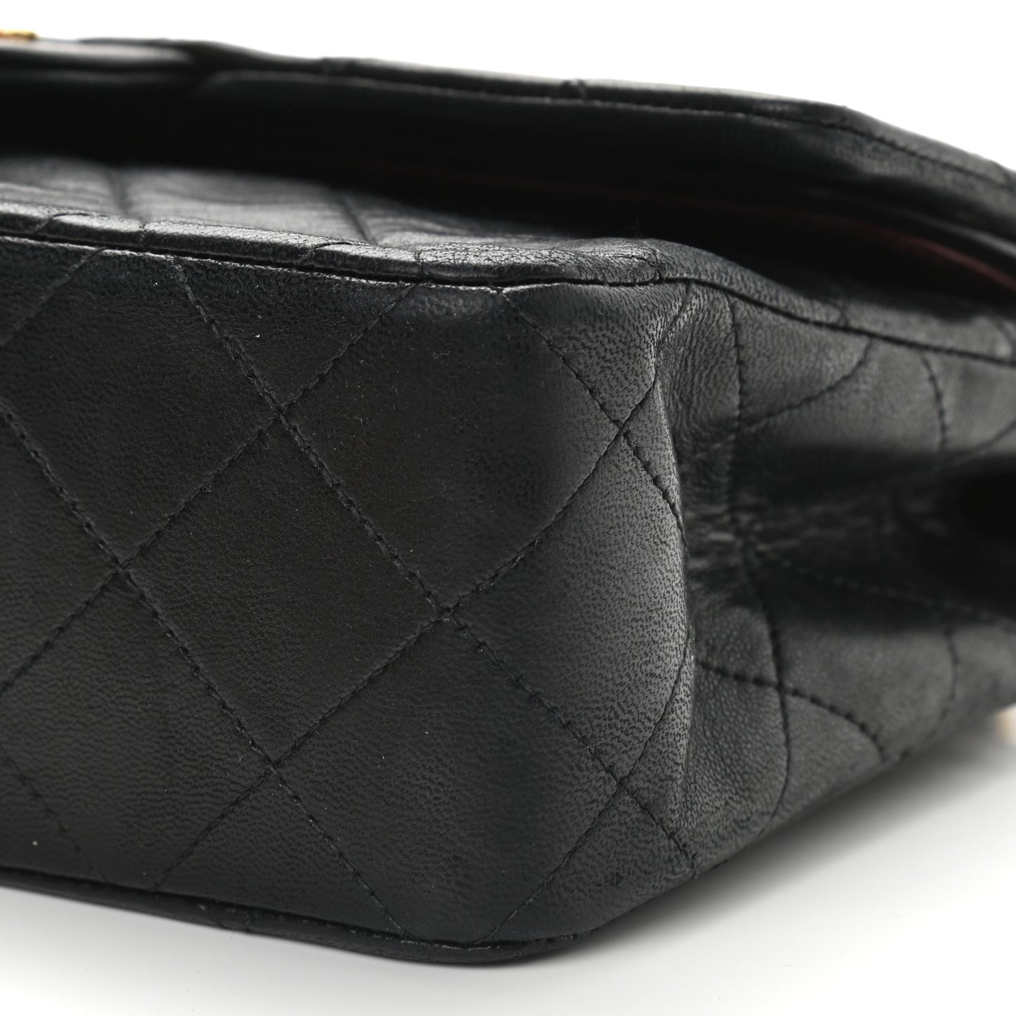 Lambskin Quilted Small Double Flap Black