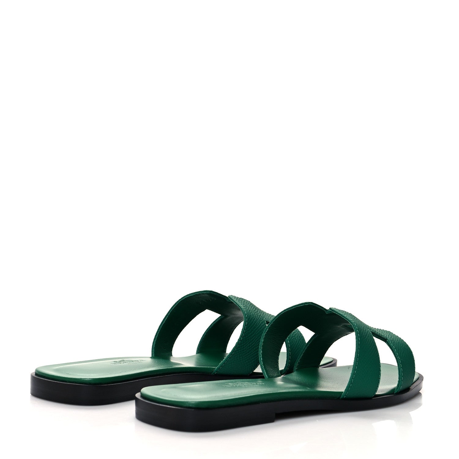 Hermes Epsom Oran Sandals 35.5 Vert Emeraude 4 of 9