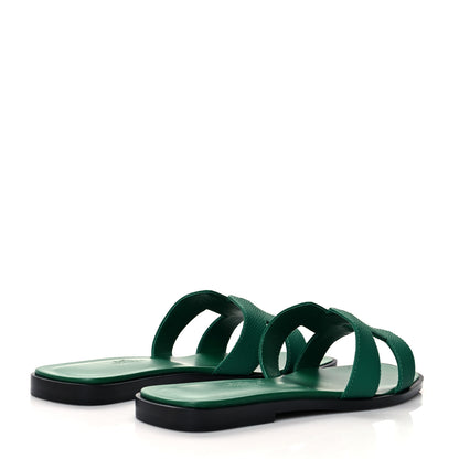 Hermes Epsom Oran Sandals 35.5 Vert Emeraude 4 of 9