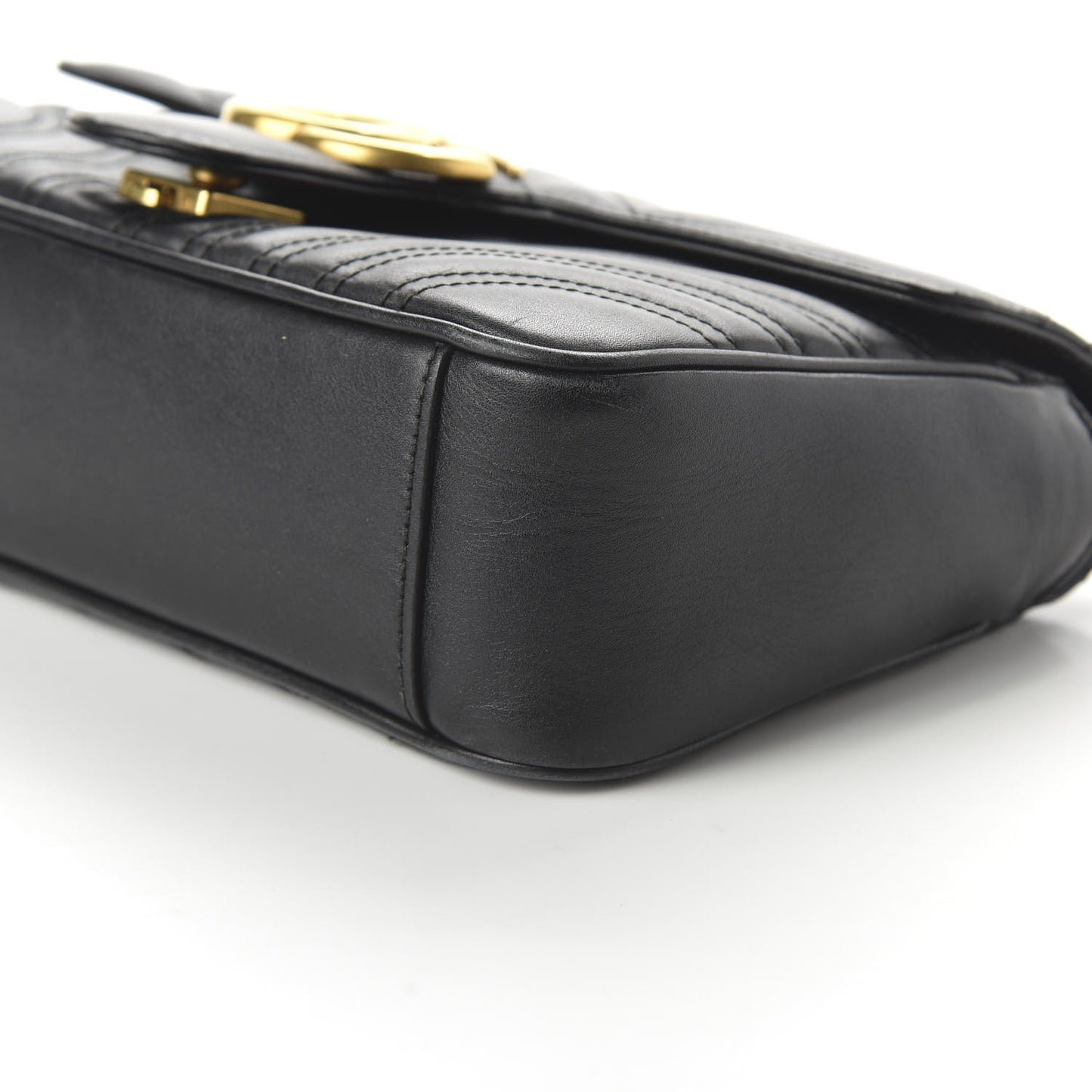 Calfskin Matelasse Small GG Marmont Shoulder Bag Black