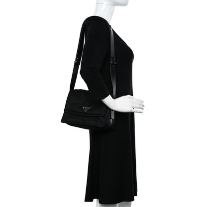 Prada Re-Nylon Vitello Padded Small Flap Shoulder Bag Black 2 of 11