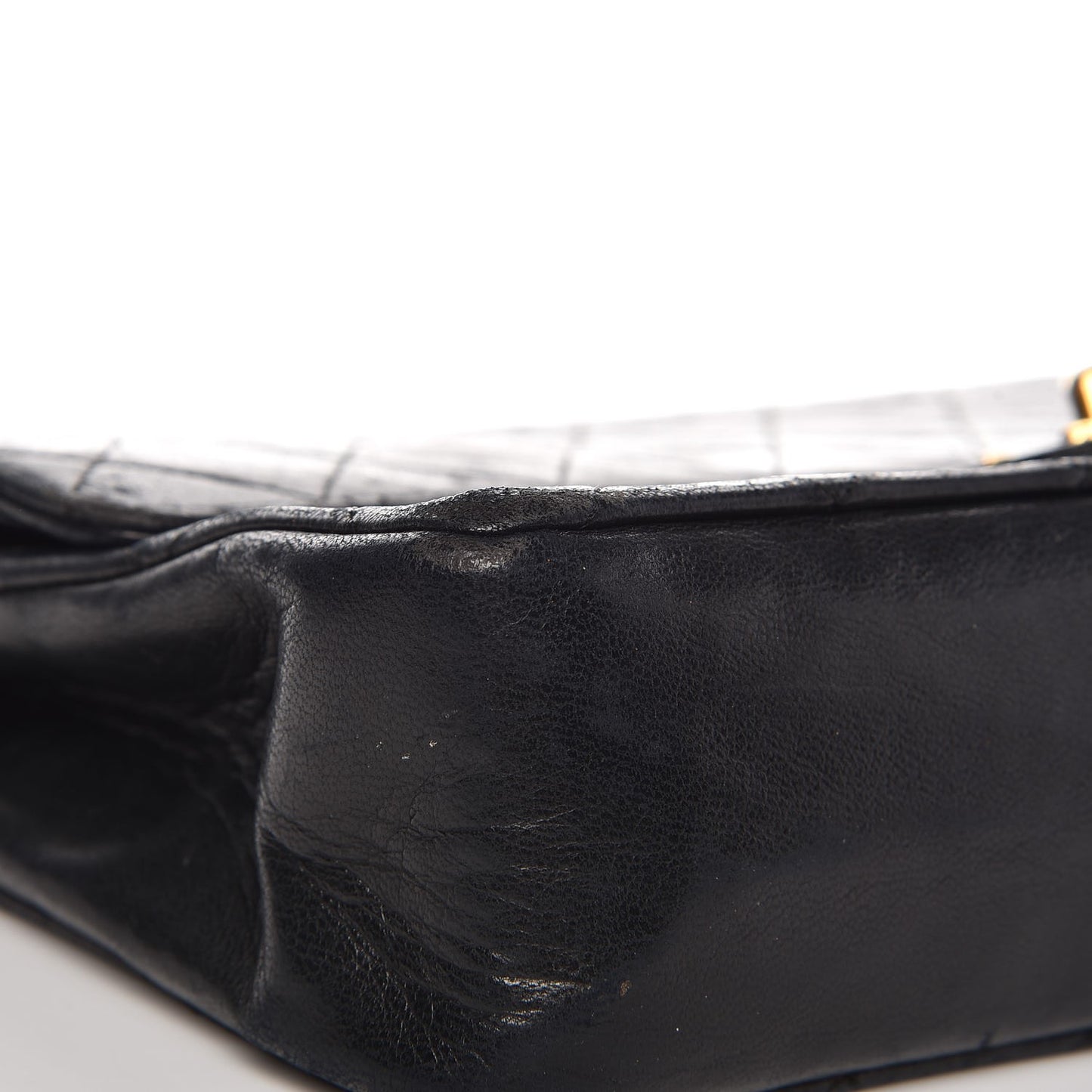 Lambskin Quilted Medium Double Flap Black