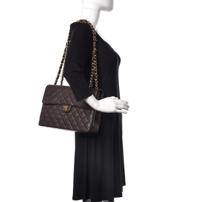 Chanel Caviar Quilted Jumbo Single Flap Brown 2 of 10