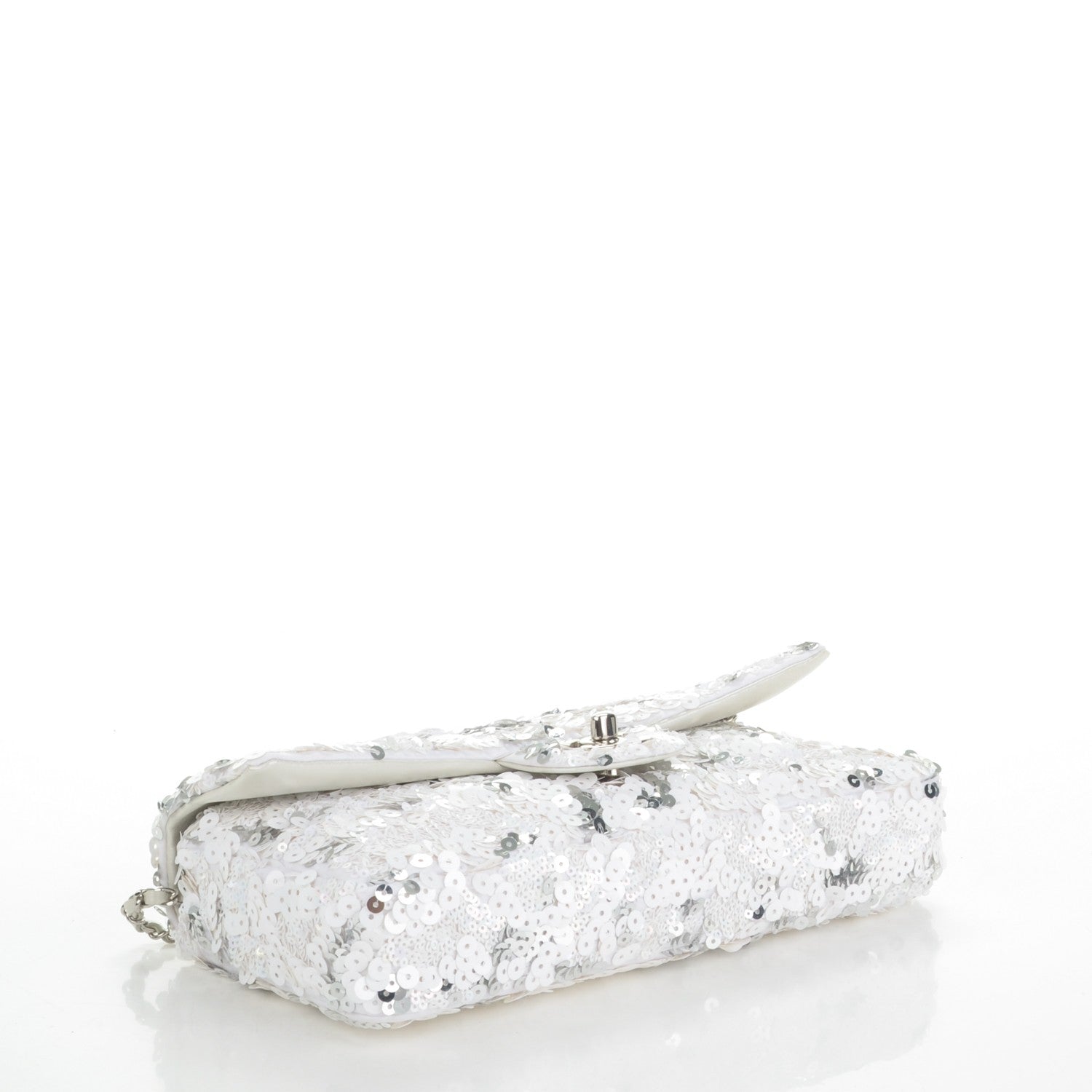 Chanel Sequin East West Flap Dark White 4 of 7