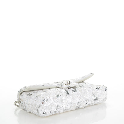 Chanel Sequin East West Flap Dark White 4 of 7