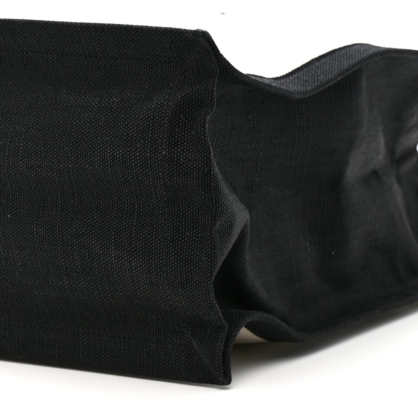 Linen Calfskin Rive Gauche Tote White Black