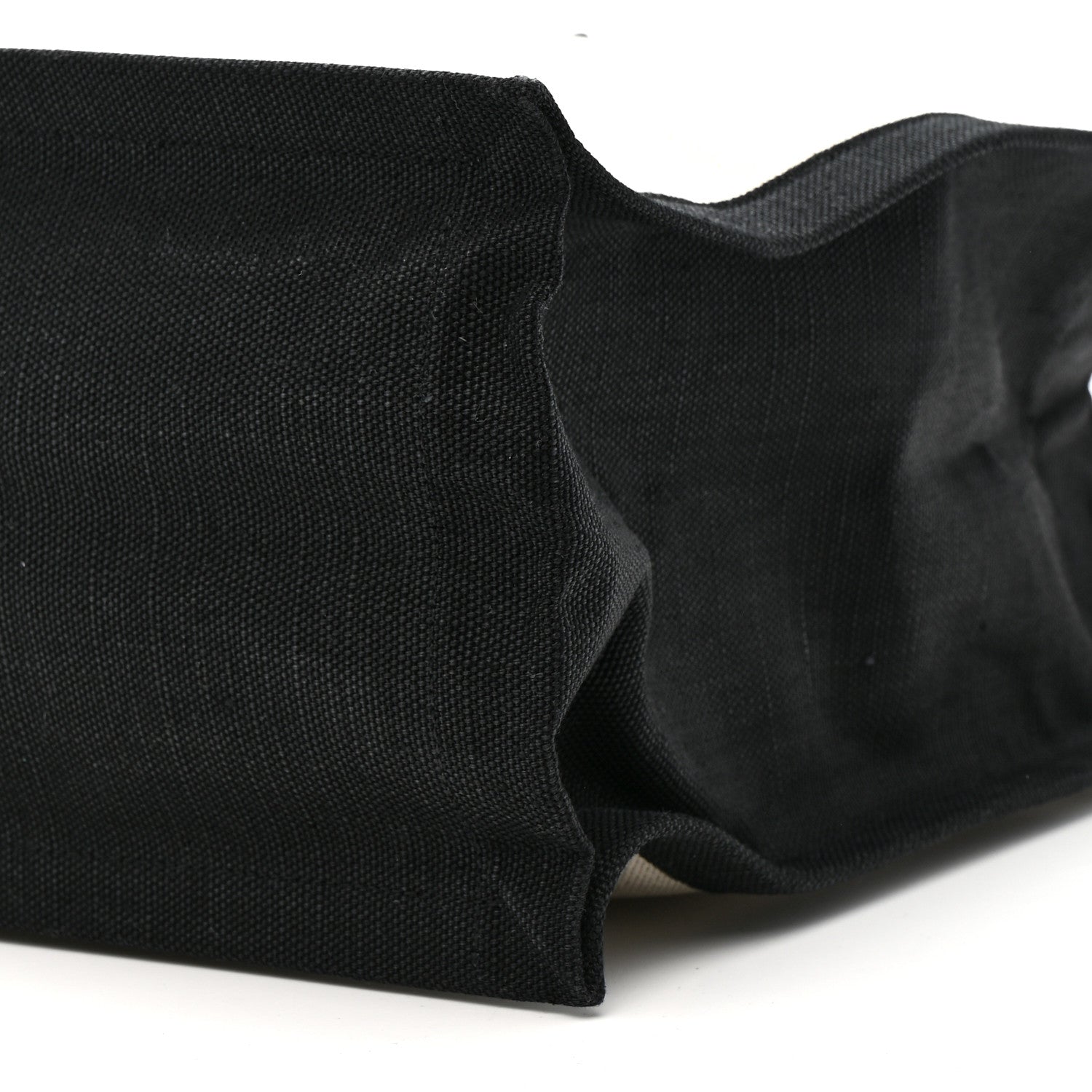 Saint Laurent Linen Calfskin Rive Gauche Tote White Black 10 of 10