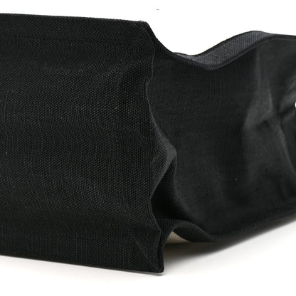 Saint Laurent Linen Calfskin Rive Gauche Tote White Black 10 of 10