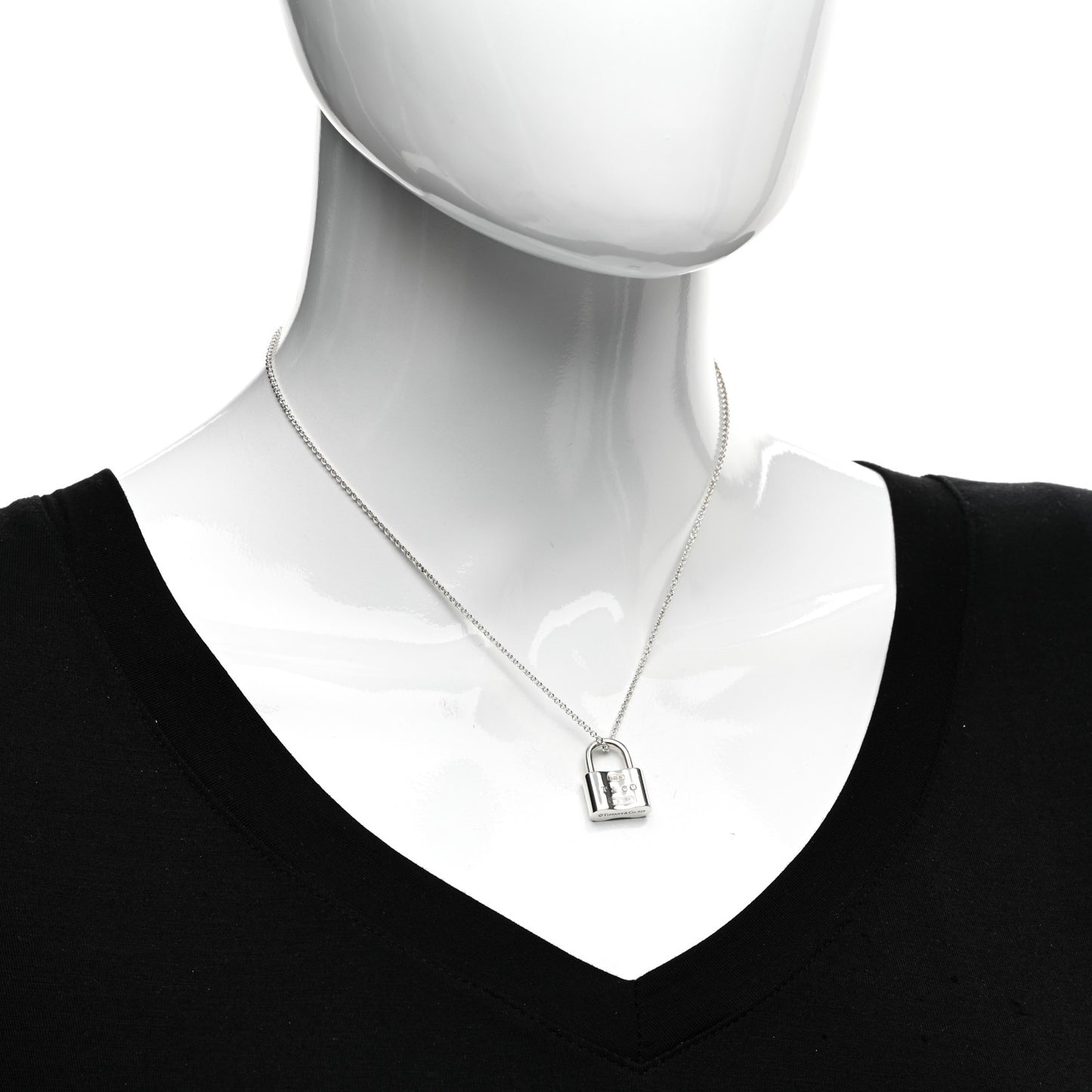 Sterling Silver 1837 Lock Charm Pendant Necklace