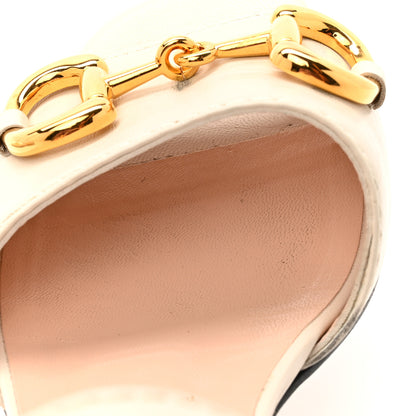 Gucci Nappa Charlotte Horsebit Block Heel 45mm Sandals 37 Mystic White 11 of 13