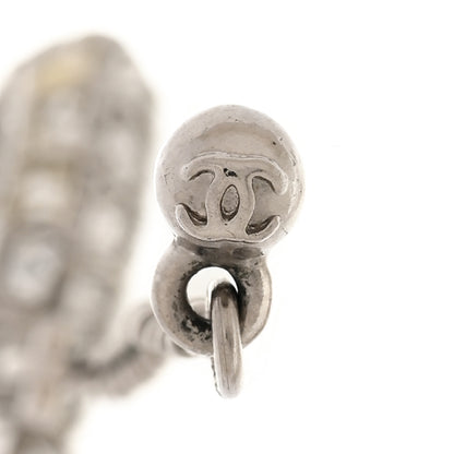 Chanel Crystal Baguette CC Drop Earrings Silver 4 of 4