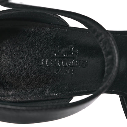 Hermes Calfskin Anne Sandals 35 Black 7 of 12