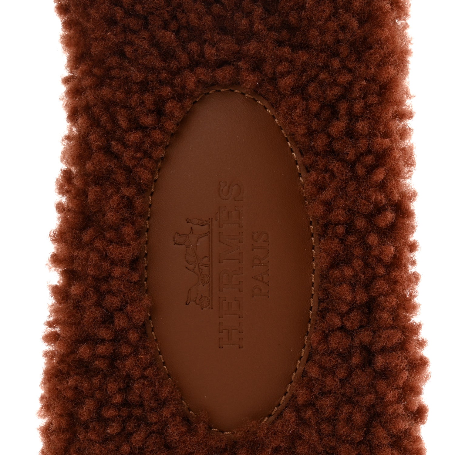 Hermes Woolskin Oran Sandals 37 Cognac 7 of 9