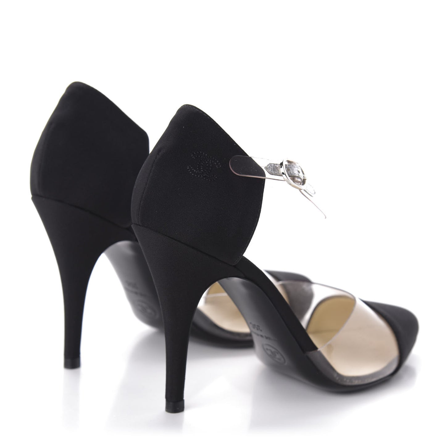 PVC Silk Crepe Cap Toe CC Pumps 35 Black