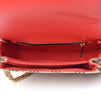 Burberry Patent 1983 Knight Check Link Shoulder Bag Bright Red 5 of 15