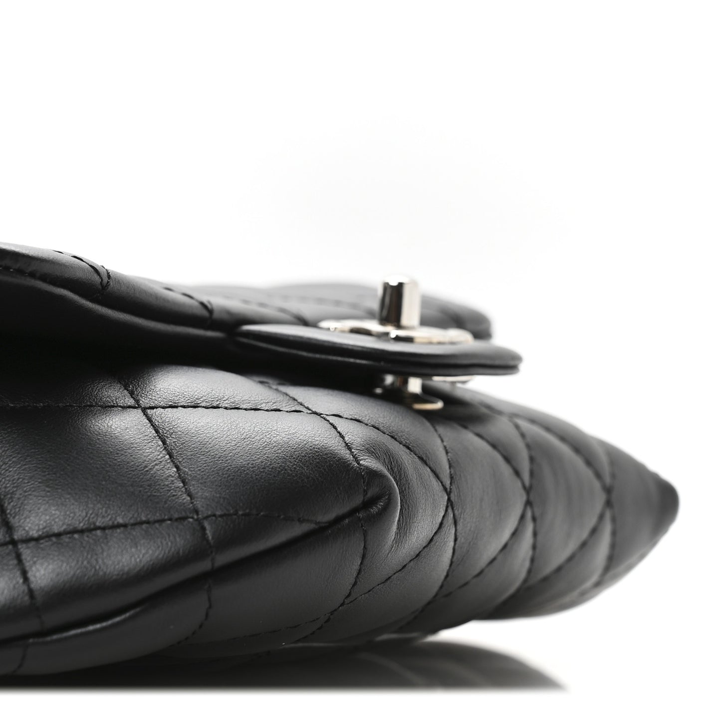 Calfskin Quilted CC Uniform Flap Belt Bag Black