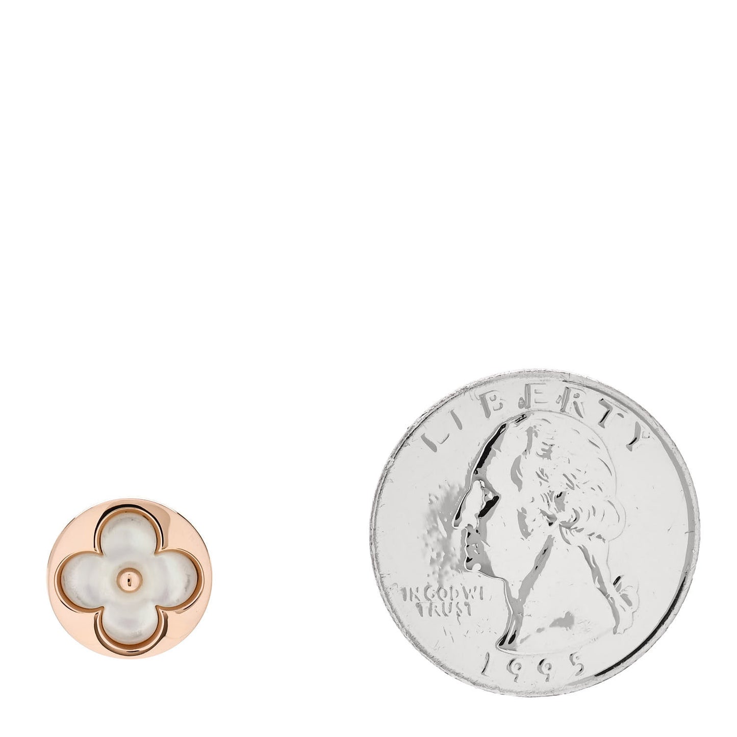 18K Pink Gold Mother of Pearl Color Blossom Sun Stud Earring
