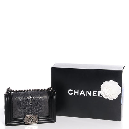 Chanel Galuchat Stingray Small Boy Flap Black 5 of 9