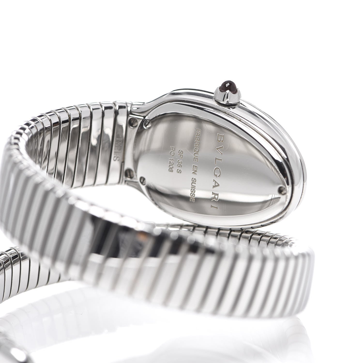 Bulgari Stainless Steel Diamond Bezel 35mm Serpenti Tubogas Quartz Watch 4 of 4