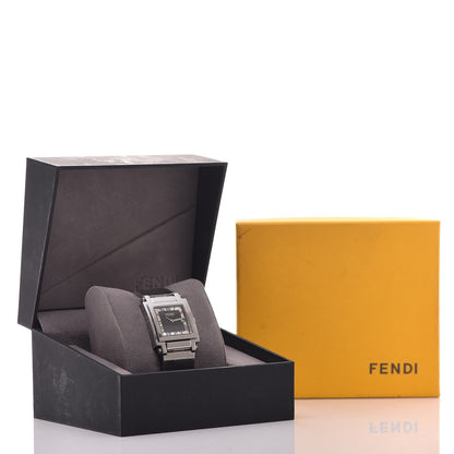 Fendi Stainless Steel 30mm Quadro Quartz Watch Black 8 of 8
