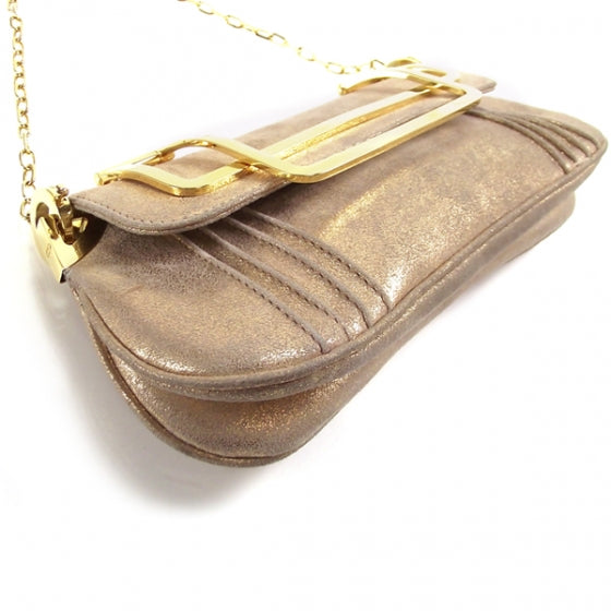 Christian Dior Gold Frame Flap Evening Bag Clutch 6 of 12
